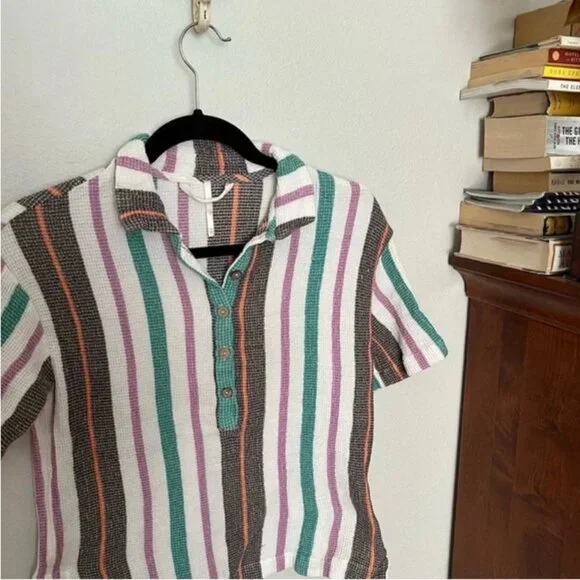 Free People Multicolor Striped Button Down Shirt - Picture 4 of 8